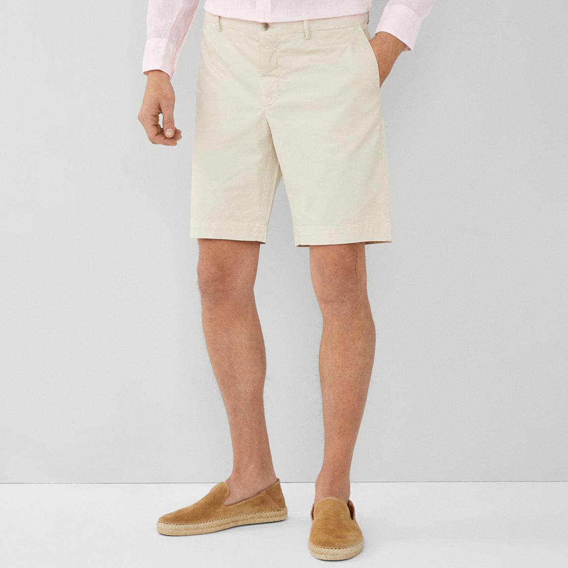 Cream Slim Fit Kensington Cotton Shorts main product photo