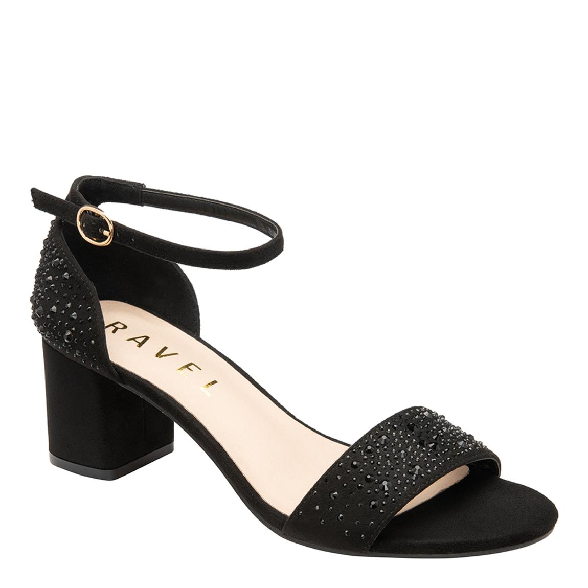 Black Calver Satin Diamante Heeled Sandals main product photo