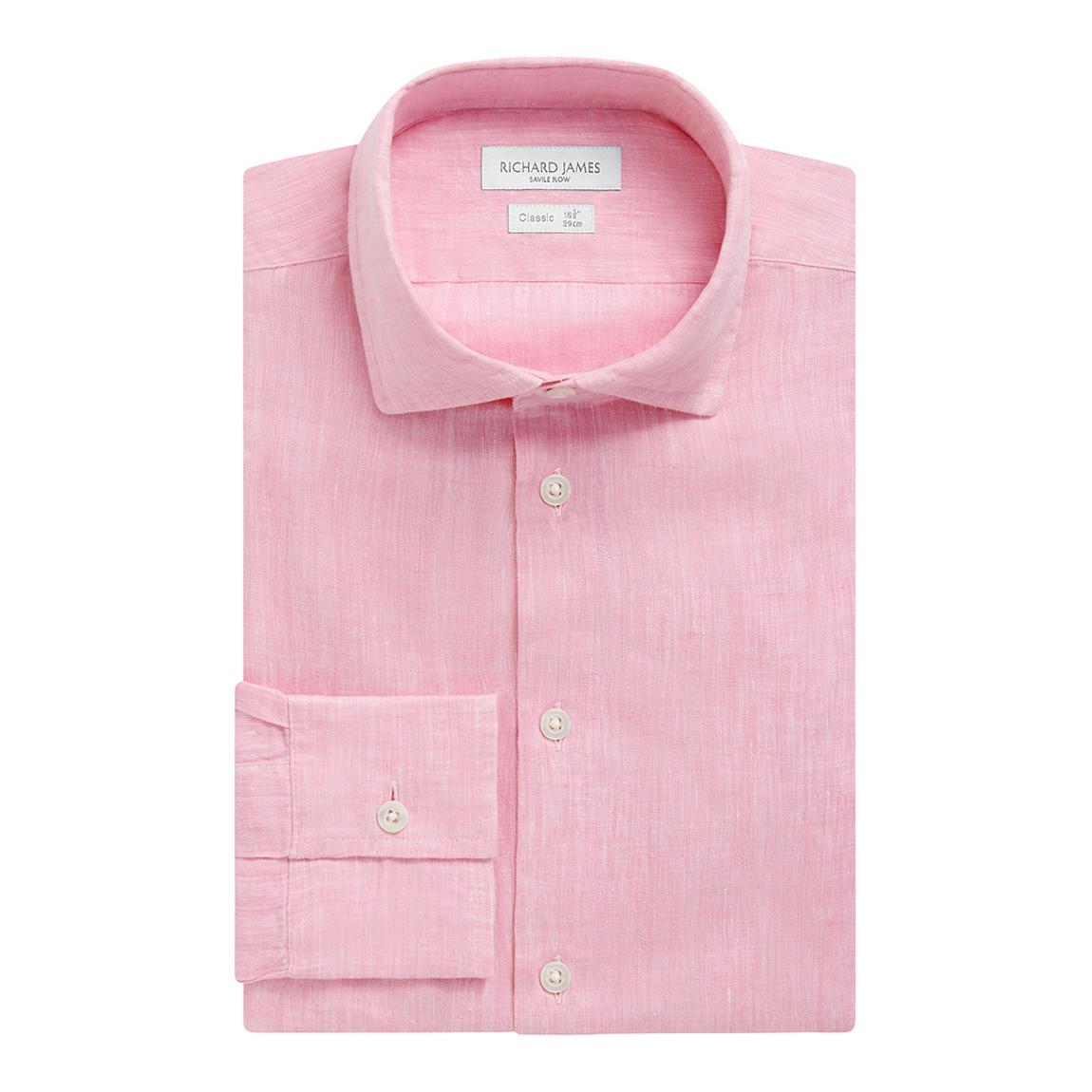 Pink Linen Regular Fit Shirt main product photo