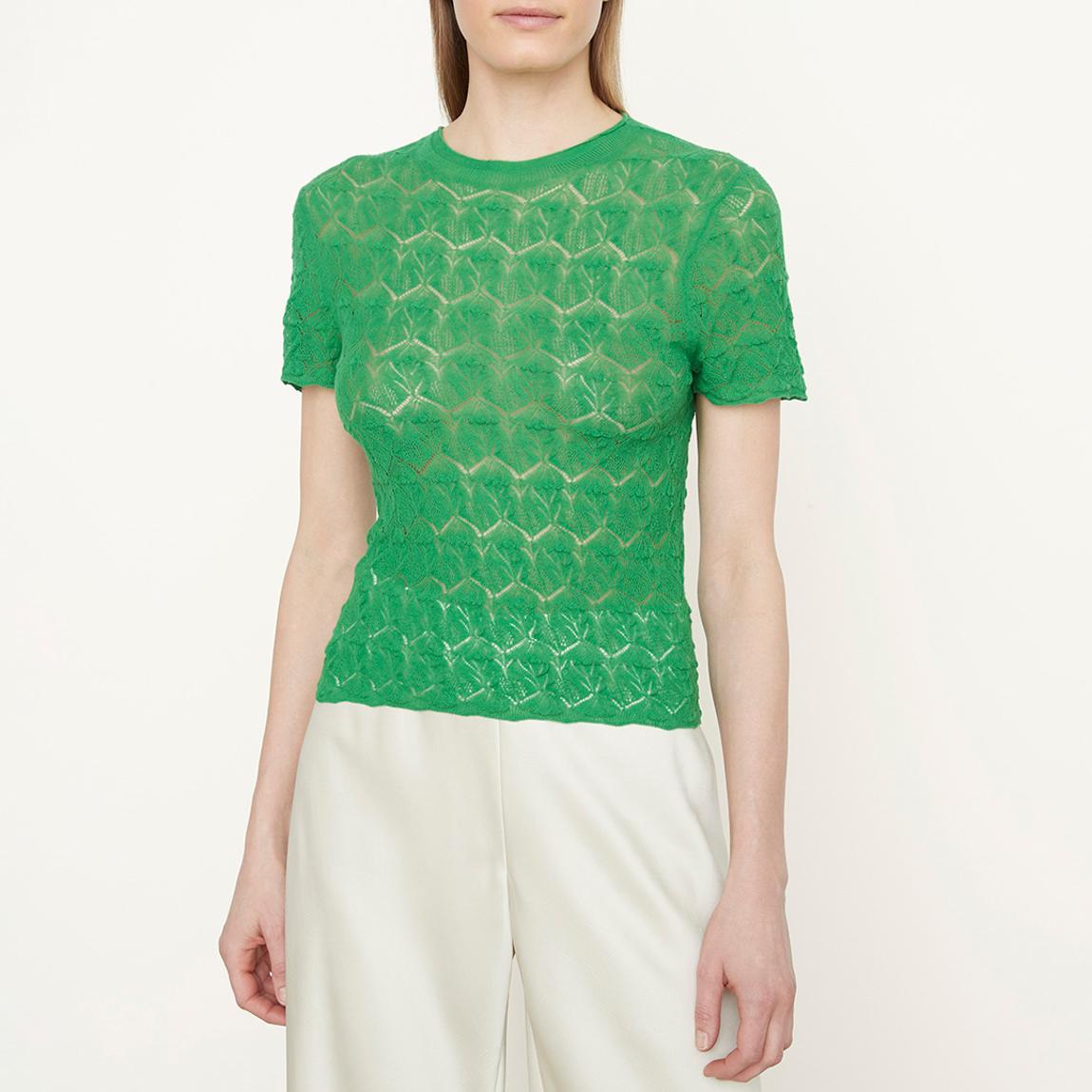 Green Fine Lace Crew Top main product photo