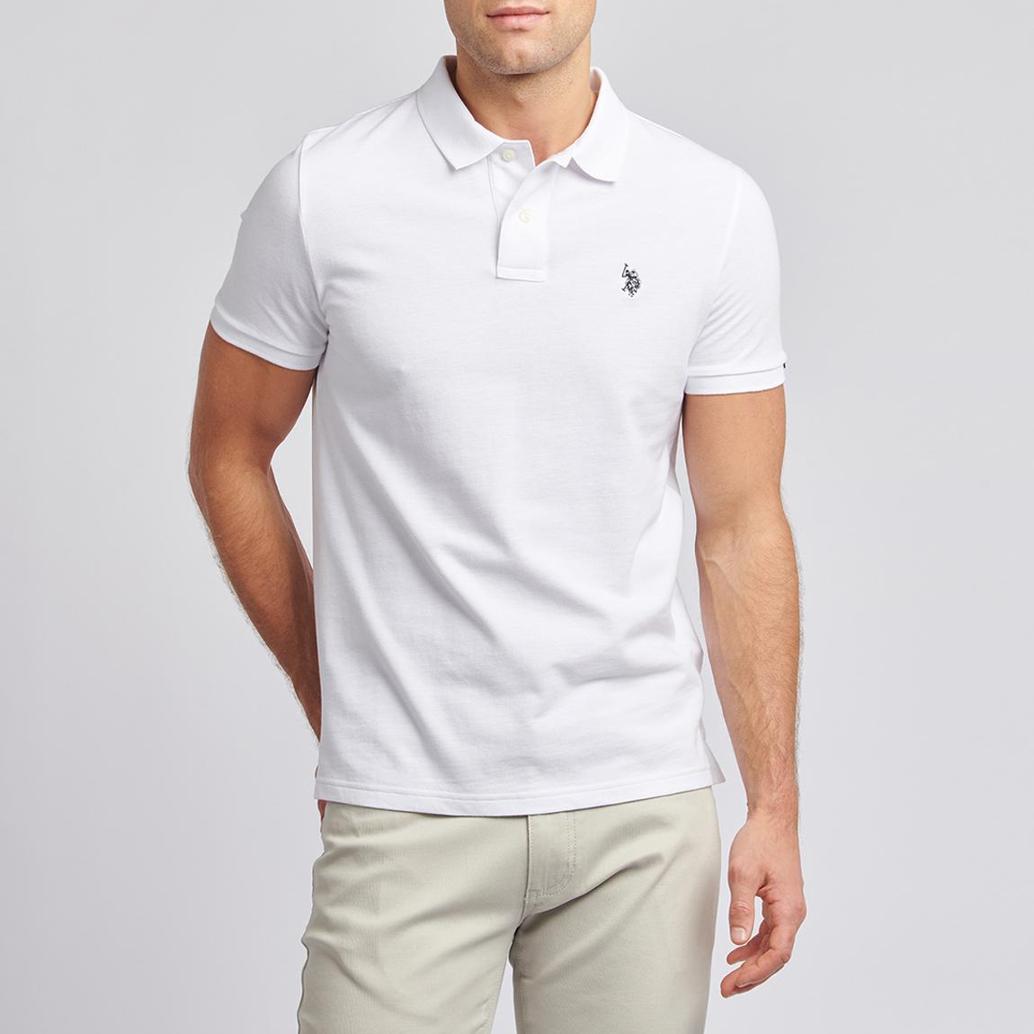 White Pique Cotton Polo Shirt main product photo