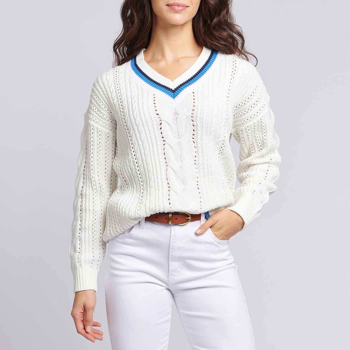 Cream Cable Knit Cotton Cricket Jumper main product photo