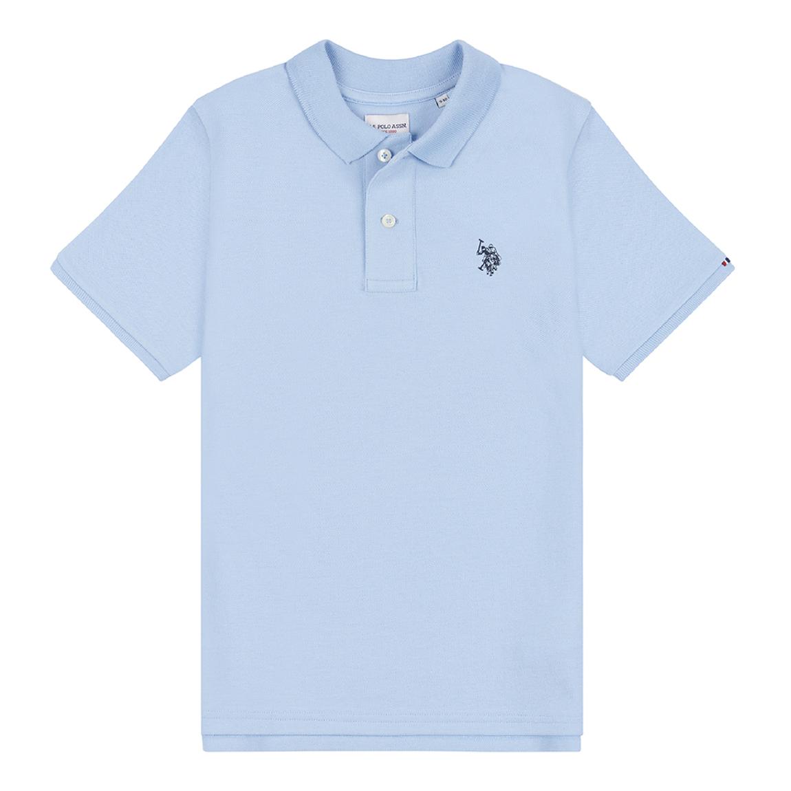 Boy's Light Blue Pique Cotton Polo Shirt main product photo