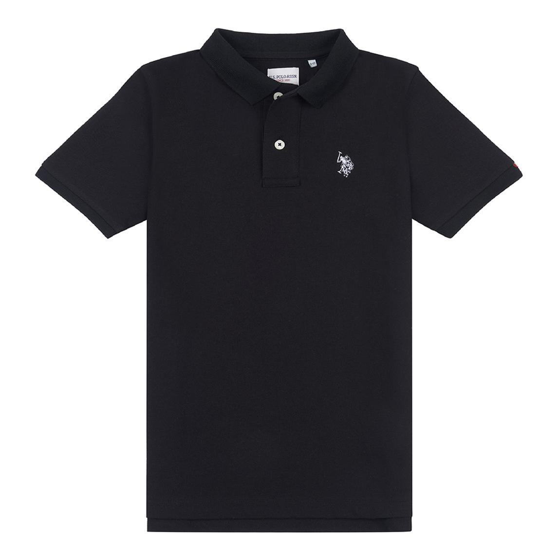 Boy's Black Pique Cotton Polo Shirt main product photo