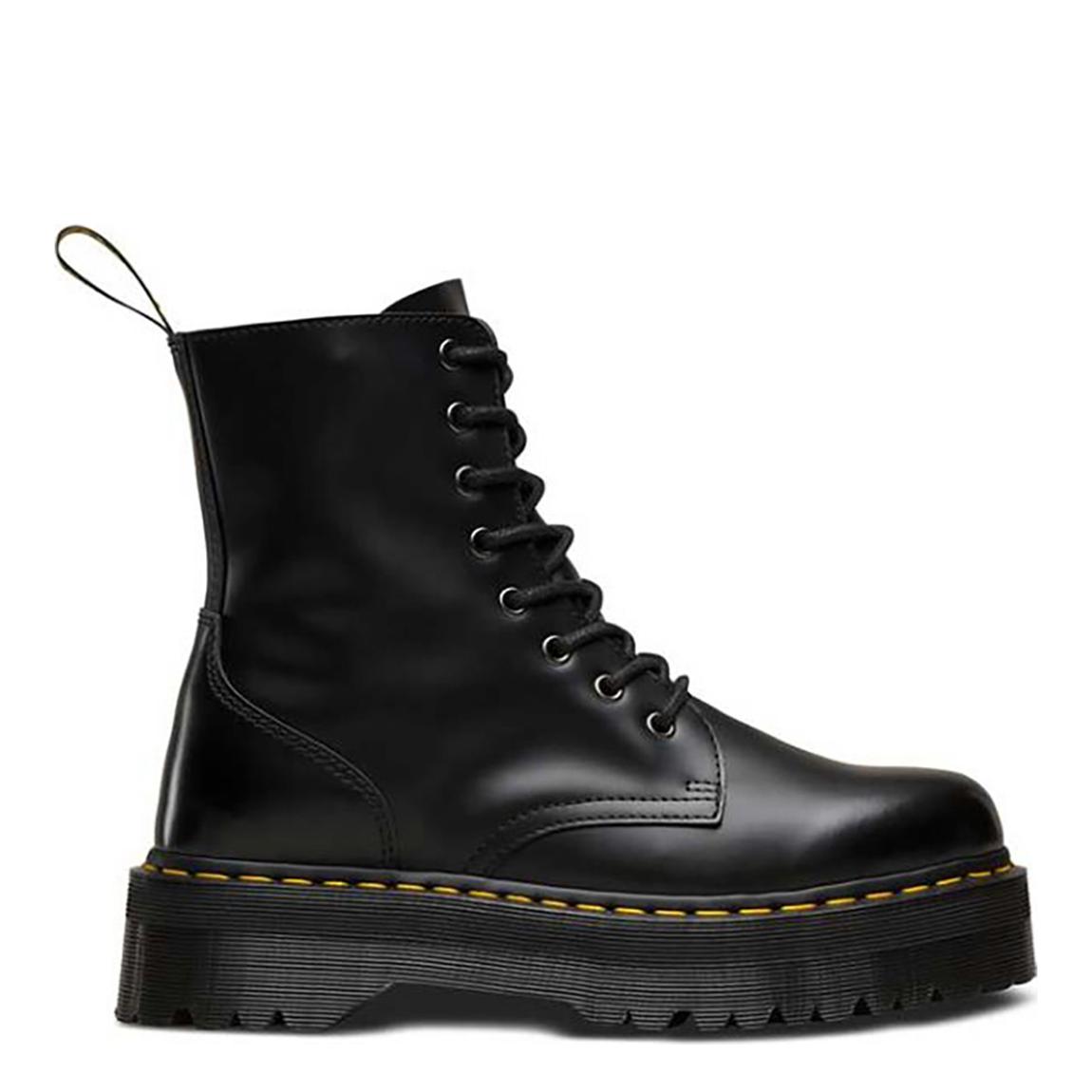 Women's Black Jadon Smooth Leather Platform Boots main product photo