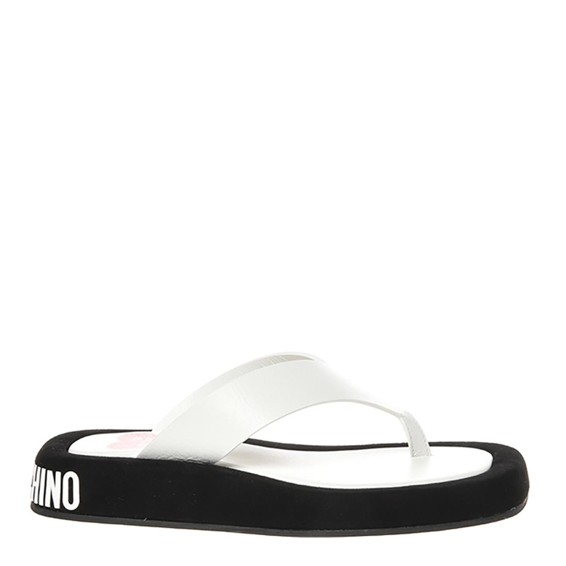 White Brand printedd Platform Flip Flops main product photo