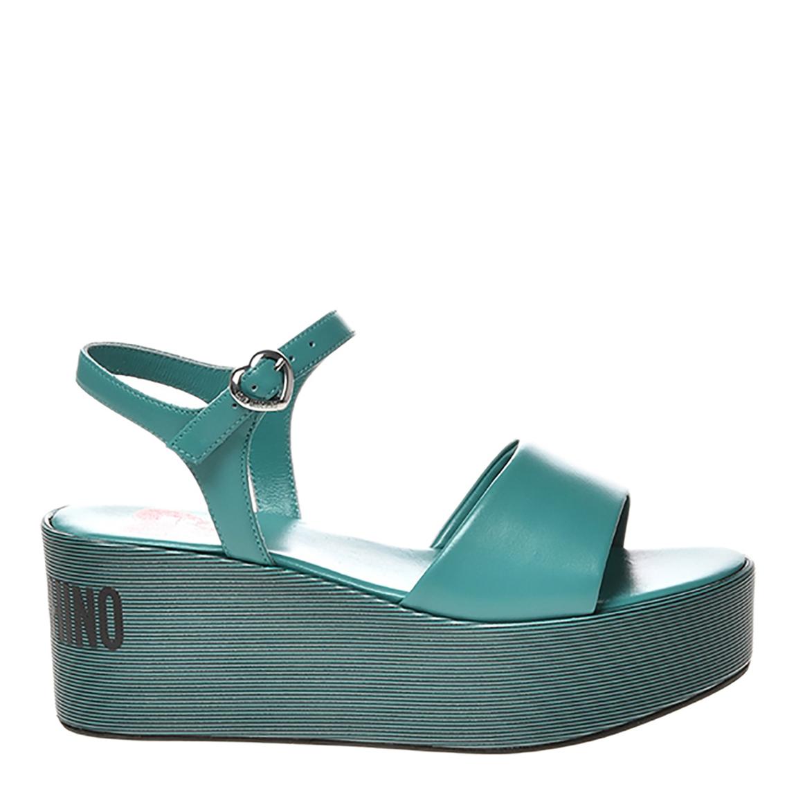 Blue Logo Print Platform Sandals main product photo