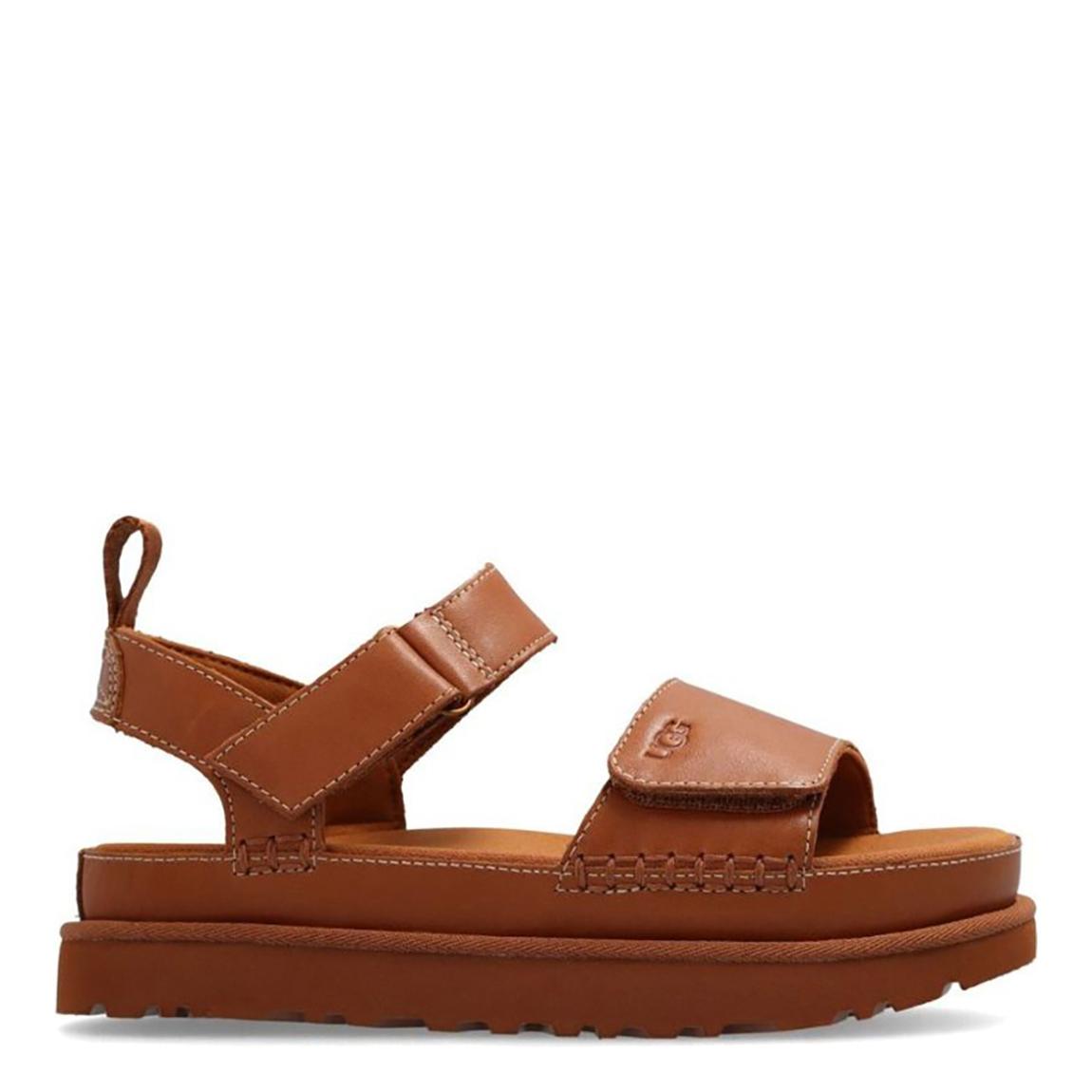 Tan Goldenstar Suede Platform Sandals main product photo