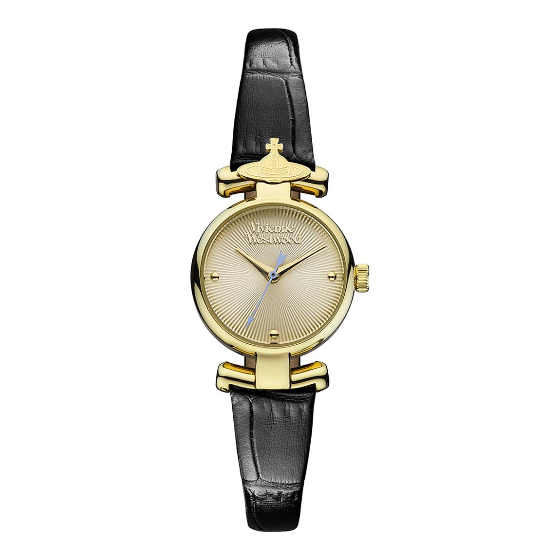 Black Leather Maida Quartz Watch main product photo