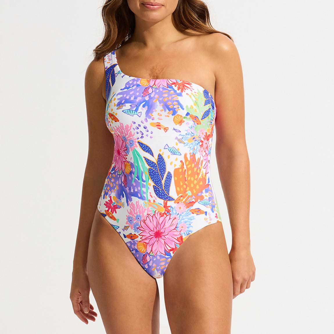 White Under The Sea One Shoulder One Piece main product photo
