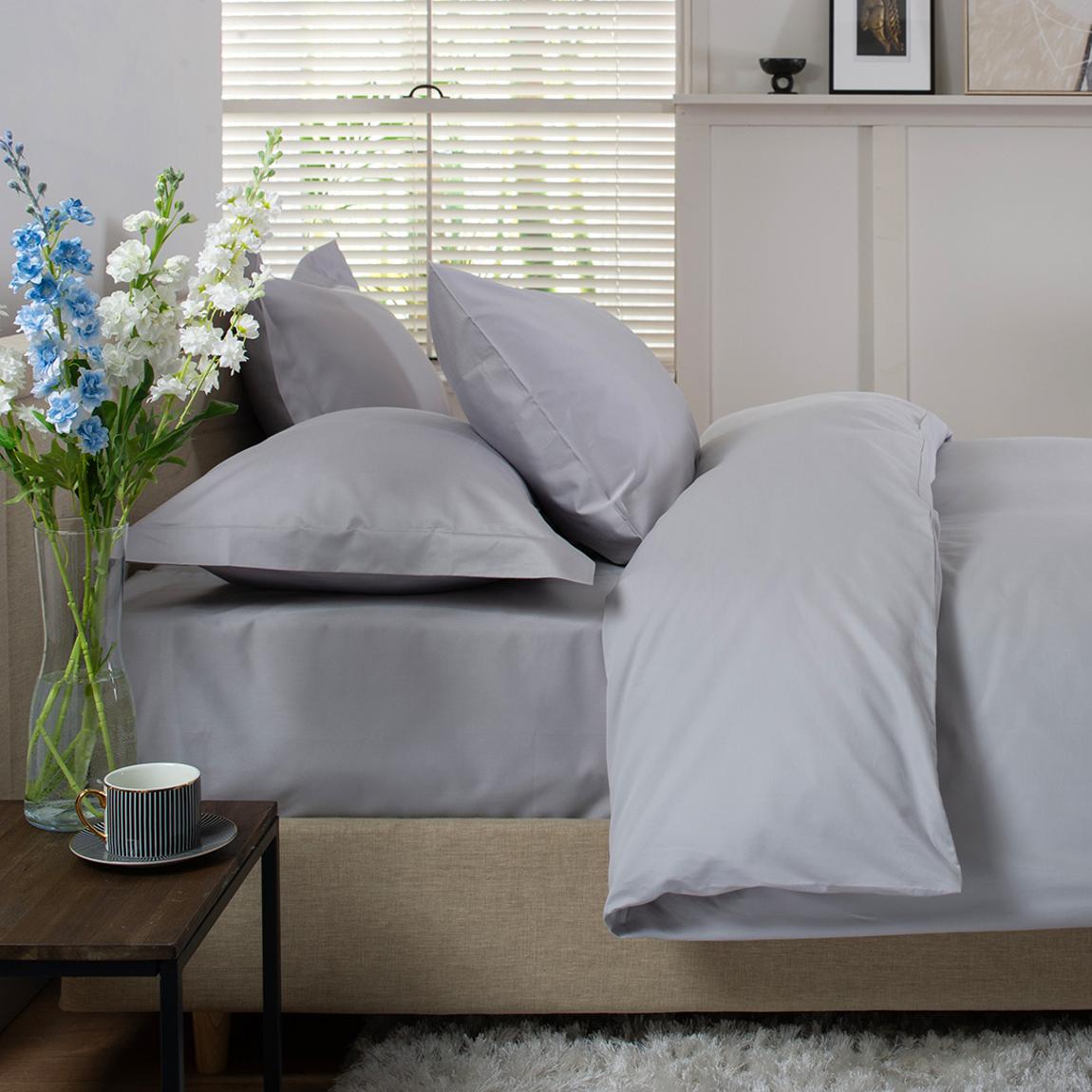 1000 Thread Count Cotton Super King Fitted Sheet Platinum main product photo