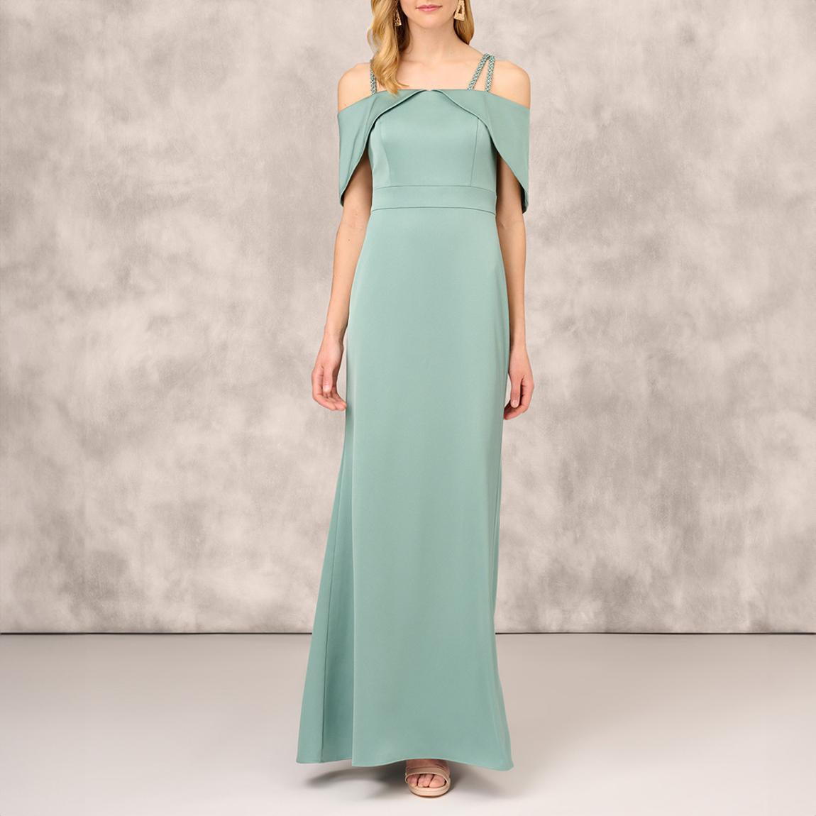Green Satin Column Gown main product photo