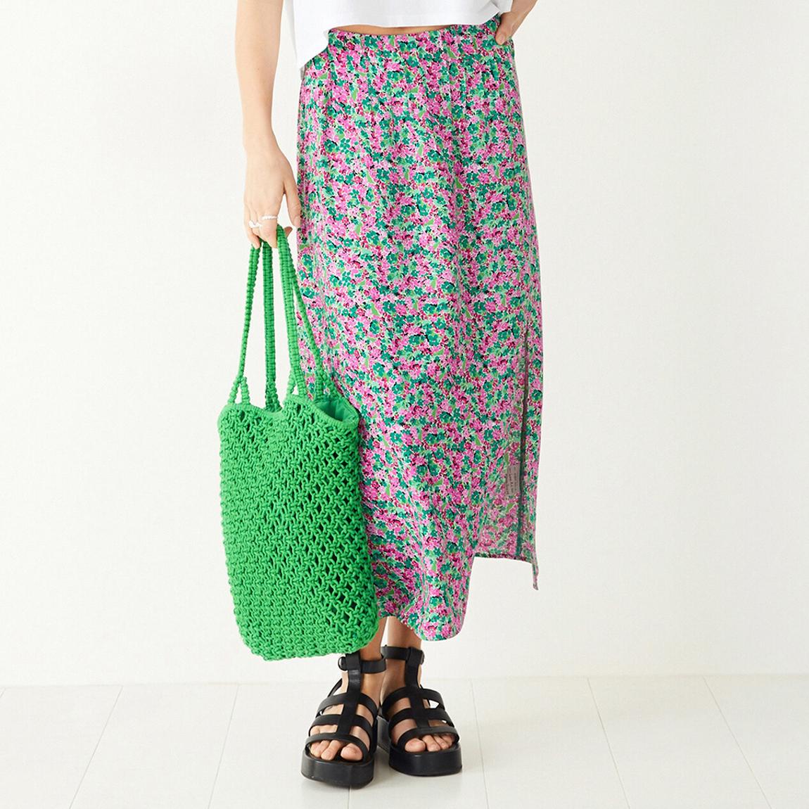 Pink Floral Tammy Midi Skirt main product photo