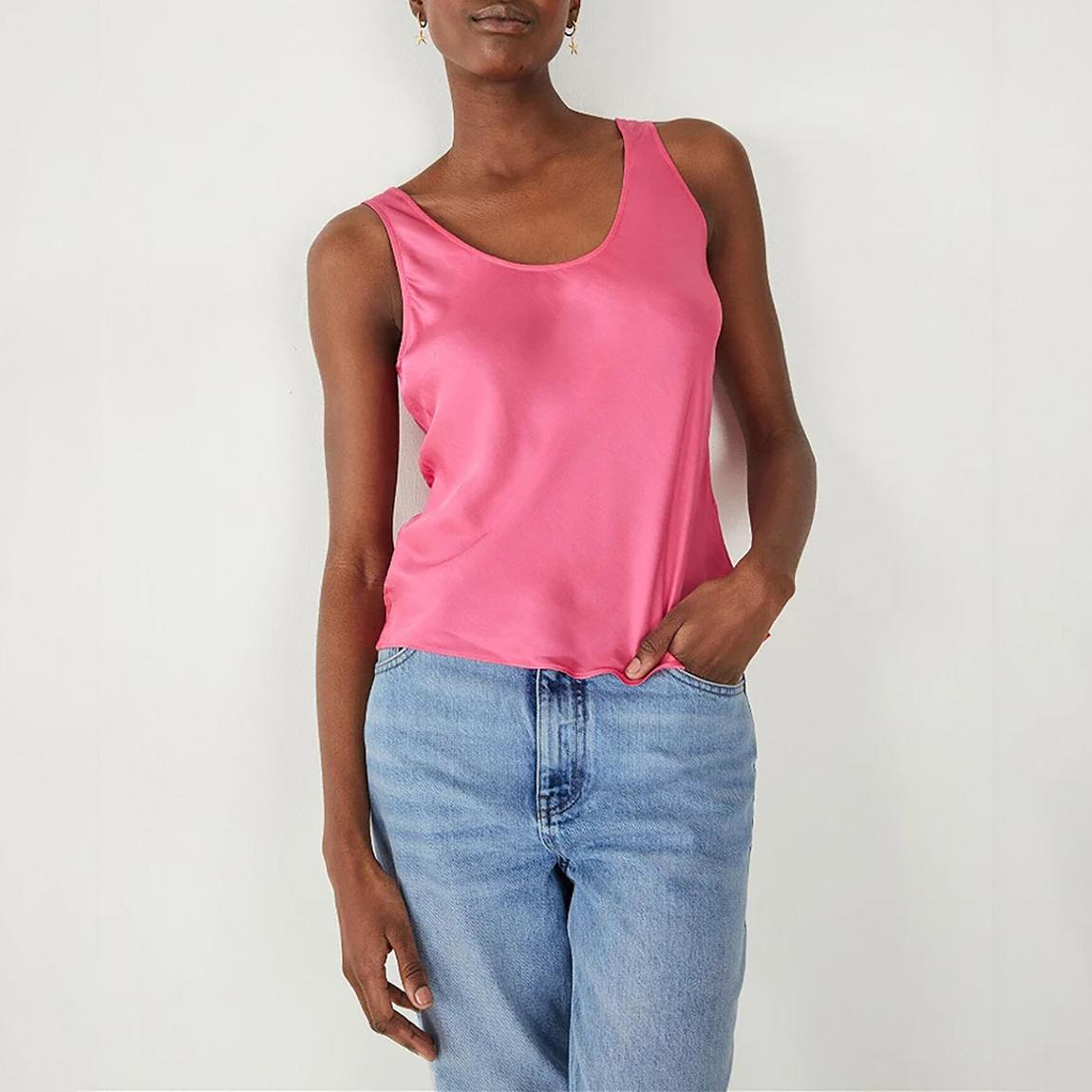 Bright Pink Larisa Satin Cami main product photo