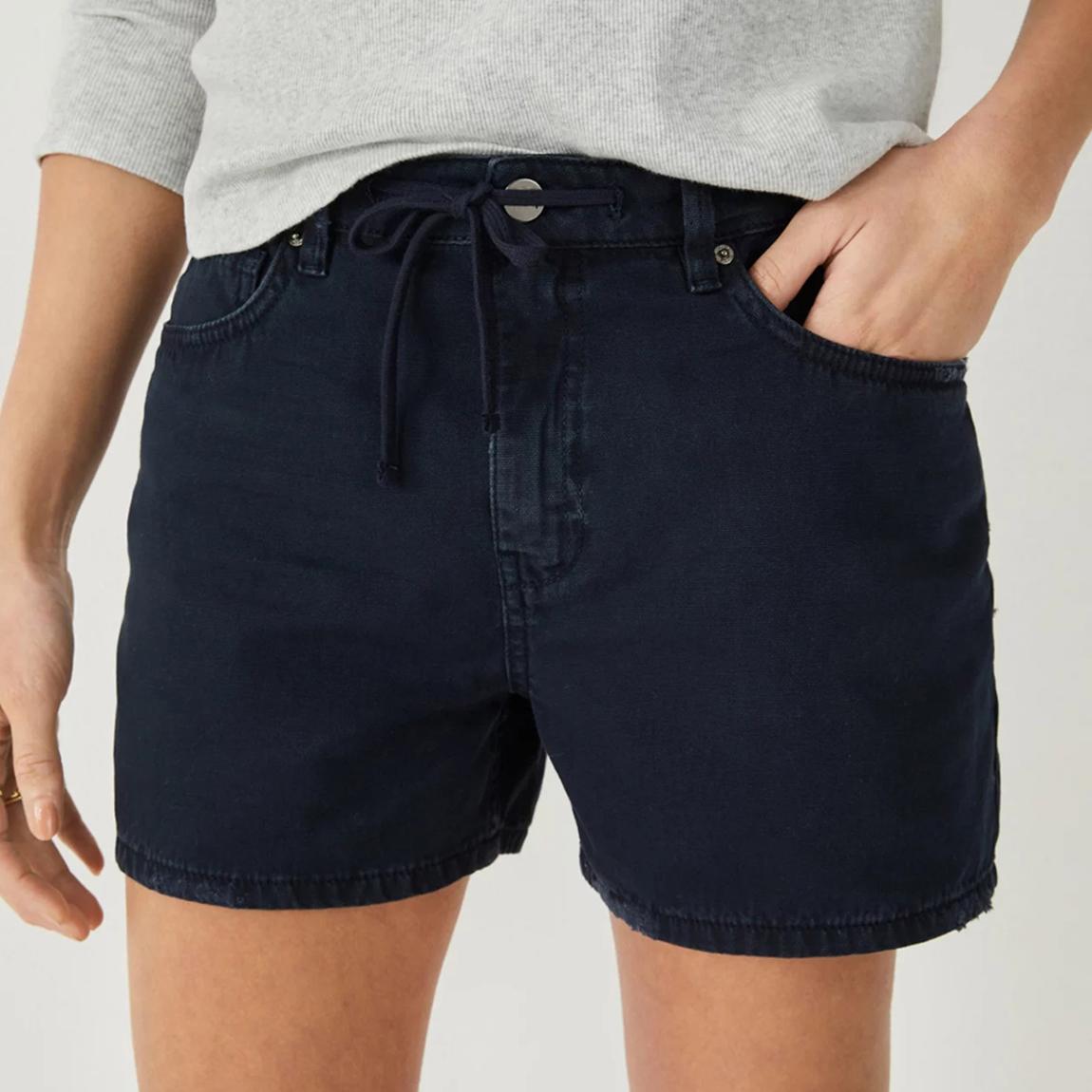 Navy Catherine Cotton Shorts main product photo