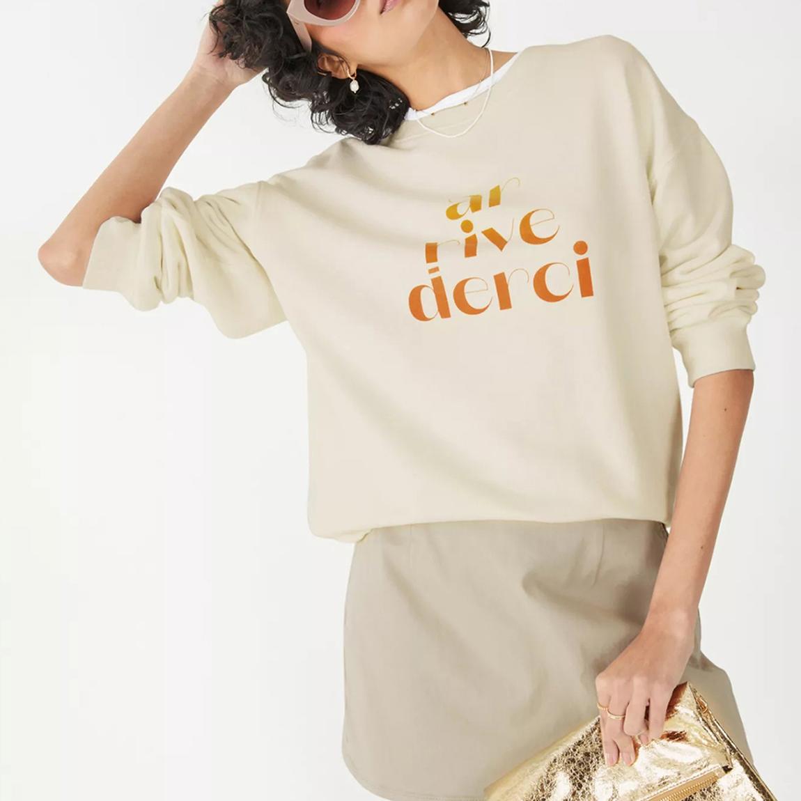 Ecru Arrivederci Cotton Sweatshirt main product photo