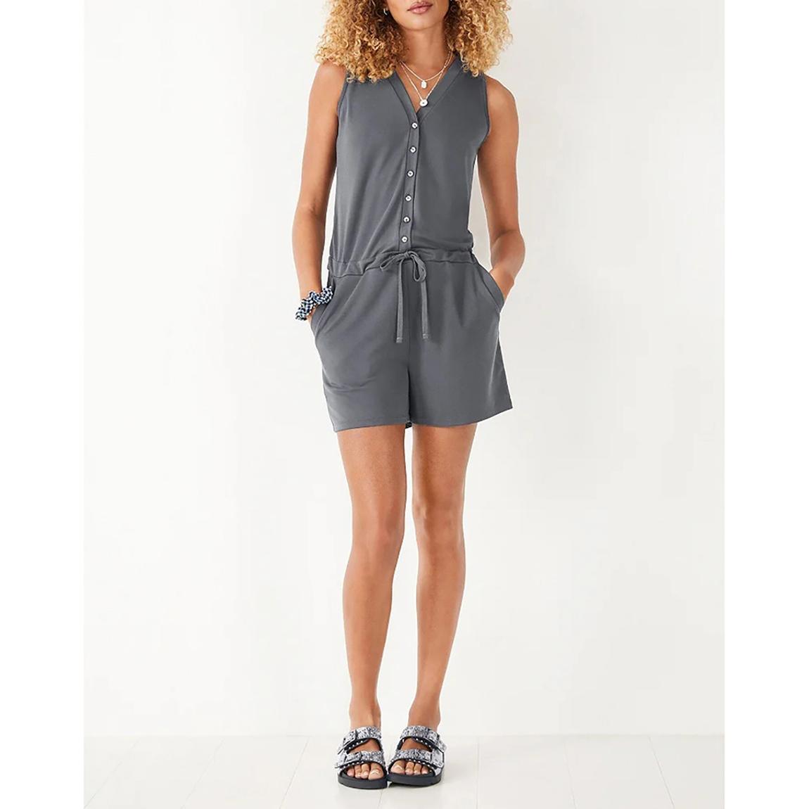 Grey Aya Button Through Playsuit main product photo