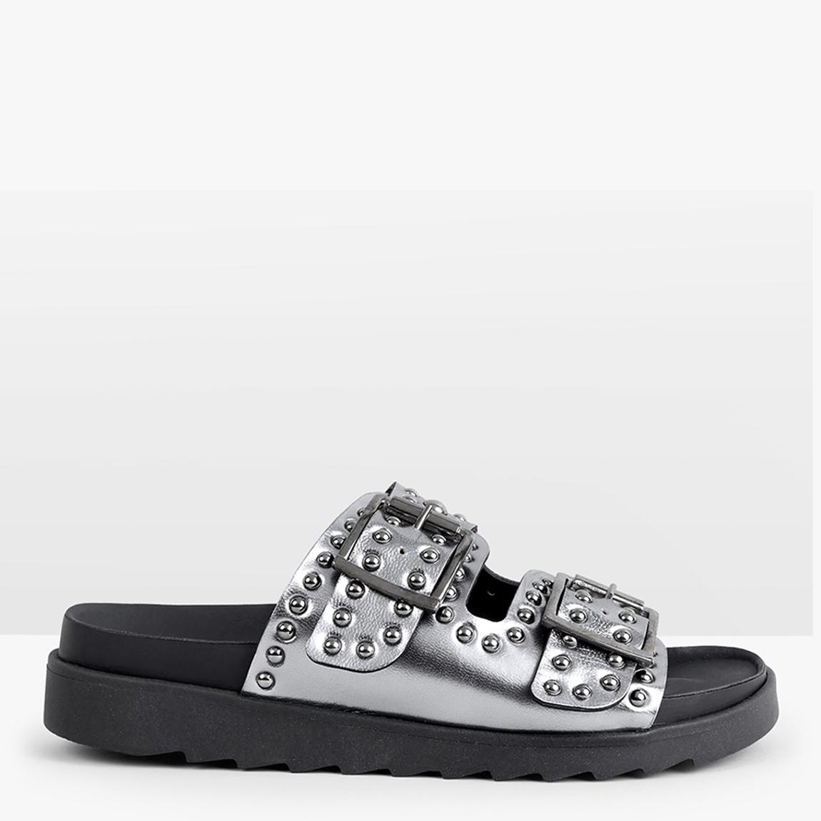 Silver Kapalua Studded Flat Sandals main product photo
