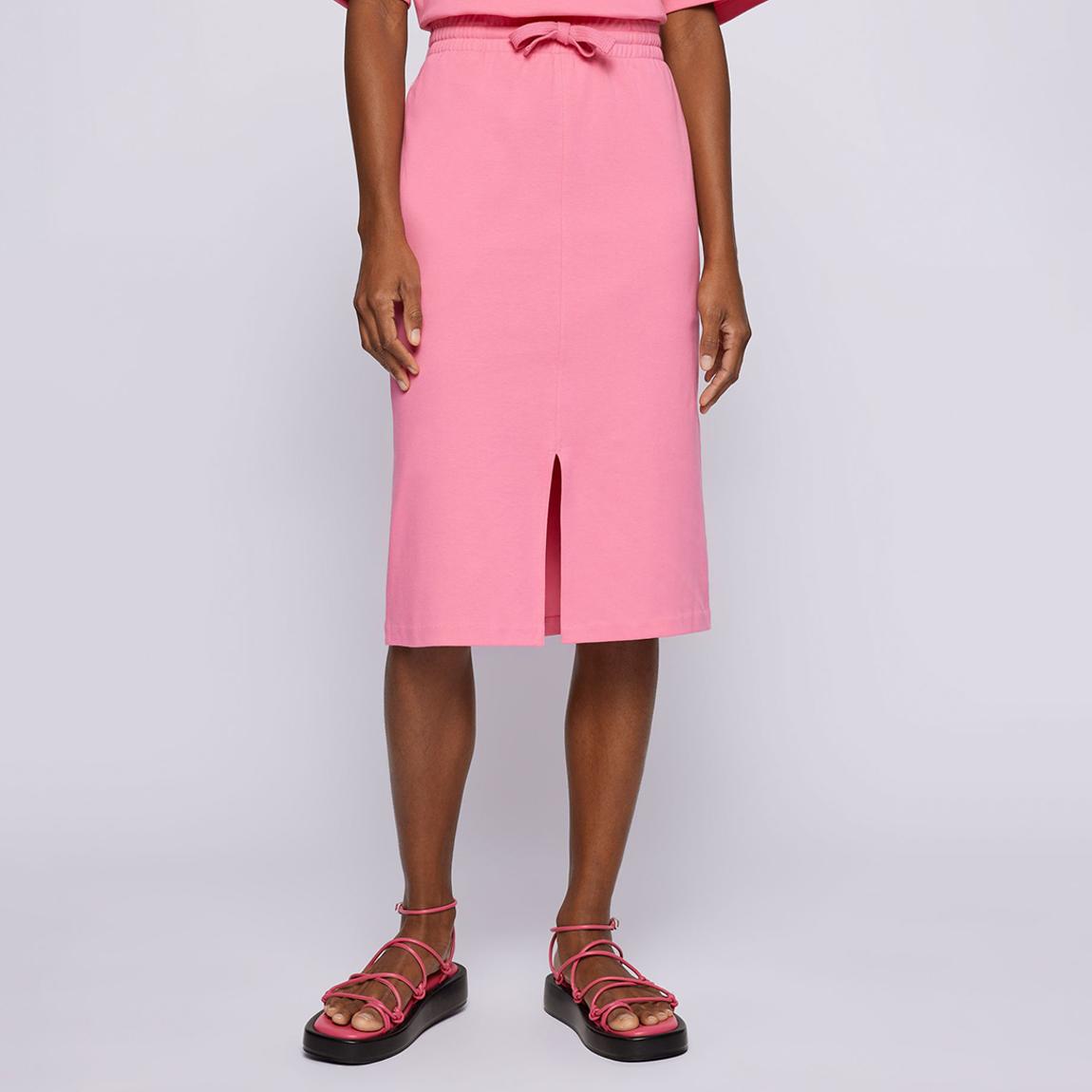 Pink Eneta Cotton Midi Skirt main product photo