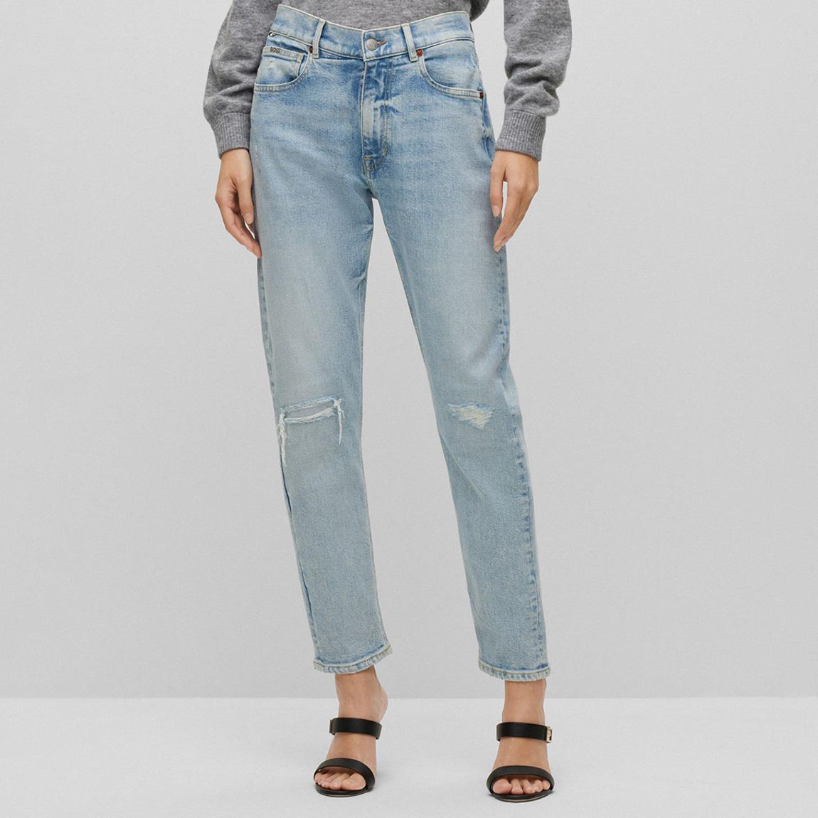 Light Blue Elsa Distressed Stretch Jeans main product photo