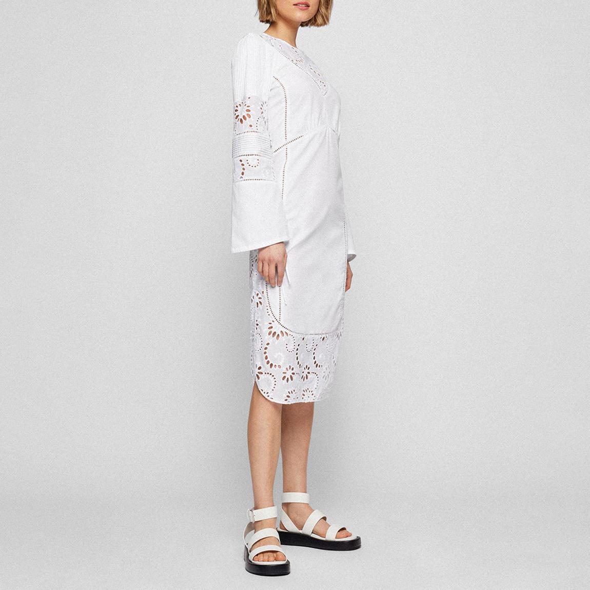 White Danouk Broderie Cotton Midi Dress main product photo