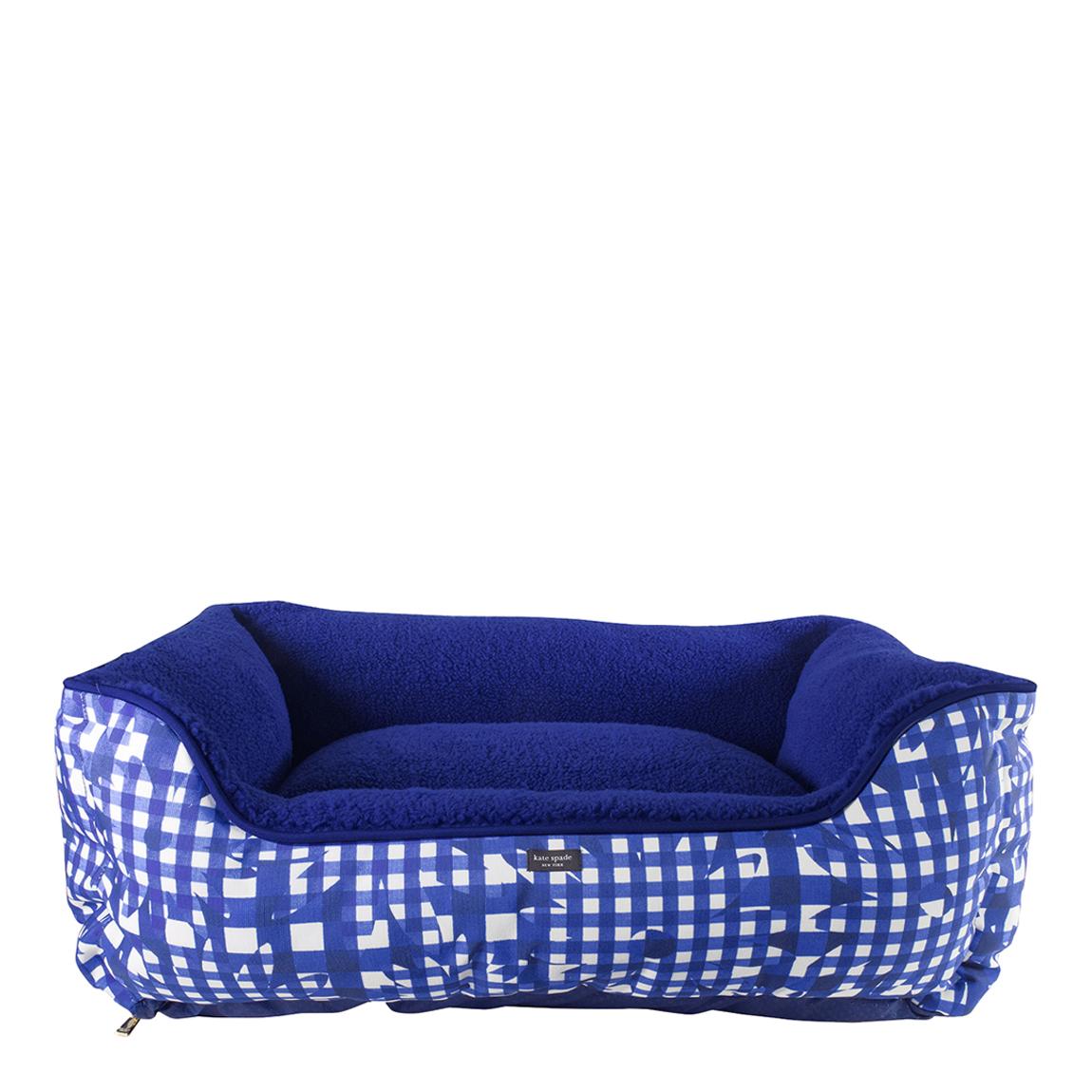 Pet Bed, Navy Daisy Gingham main product photo