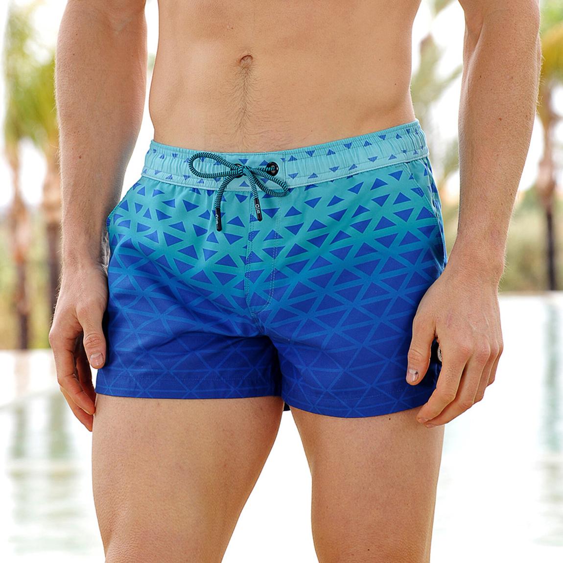 Blue Agadir Shorter Length Swim Trunk main product photo