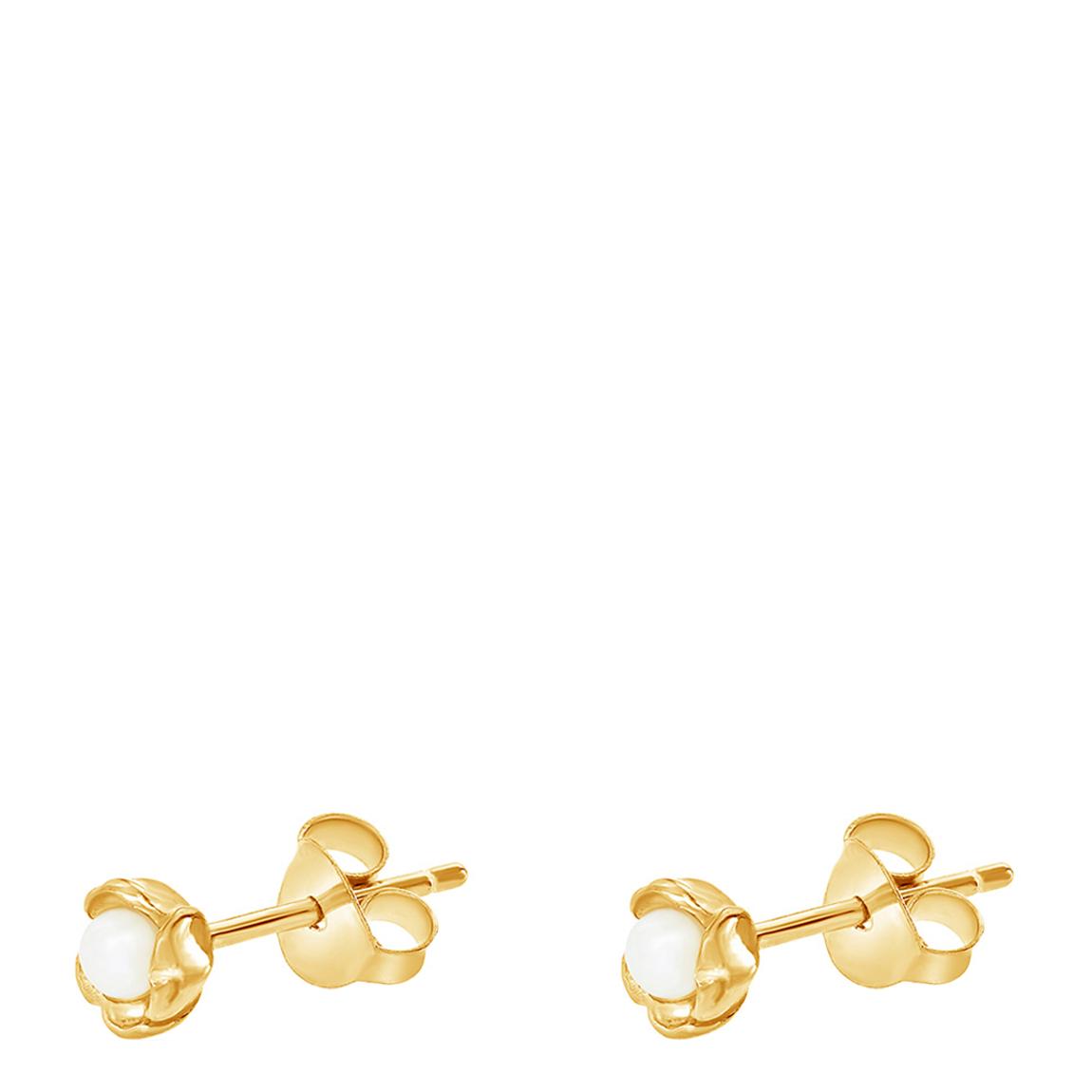 Gold Wild Rose Pearl Studs main product photo