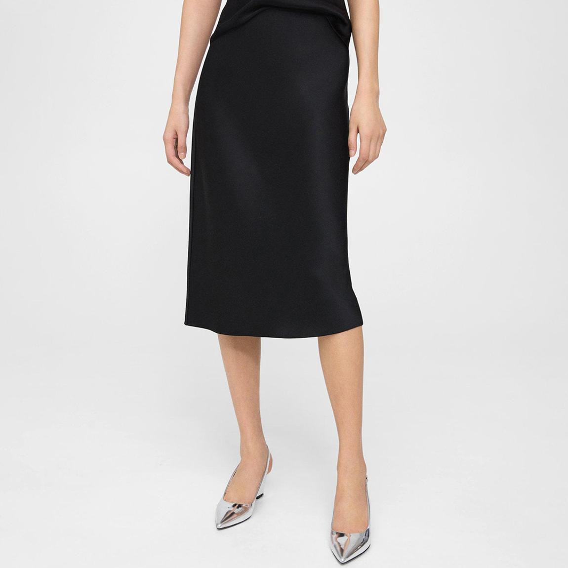 Black Slip Midi Skirt main product photo
