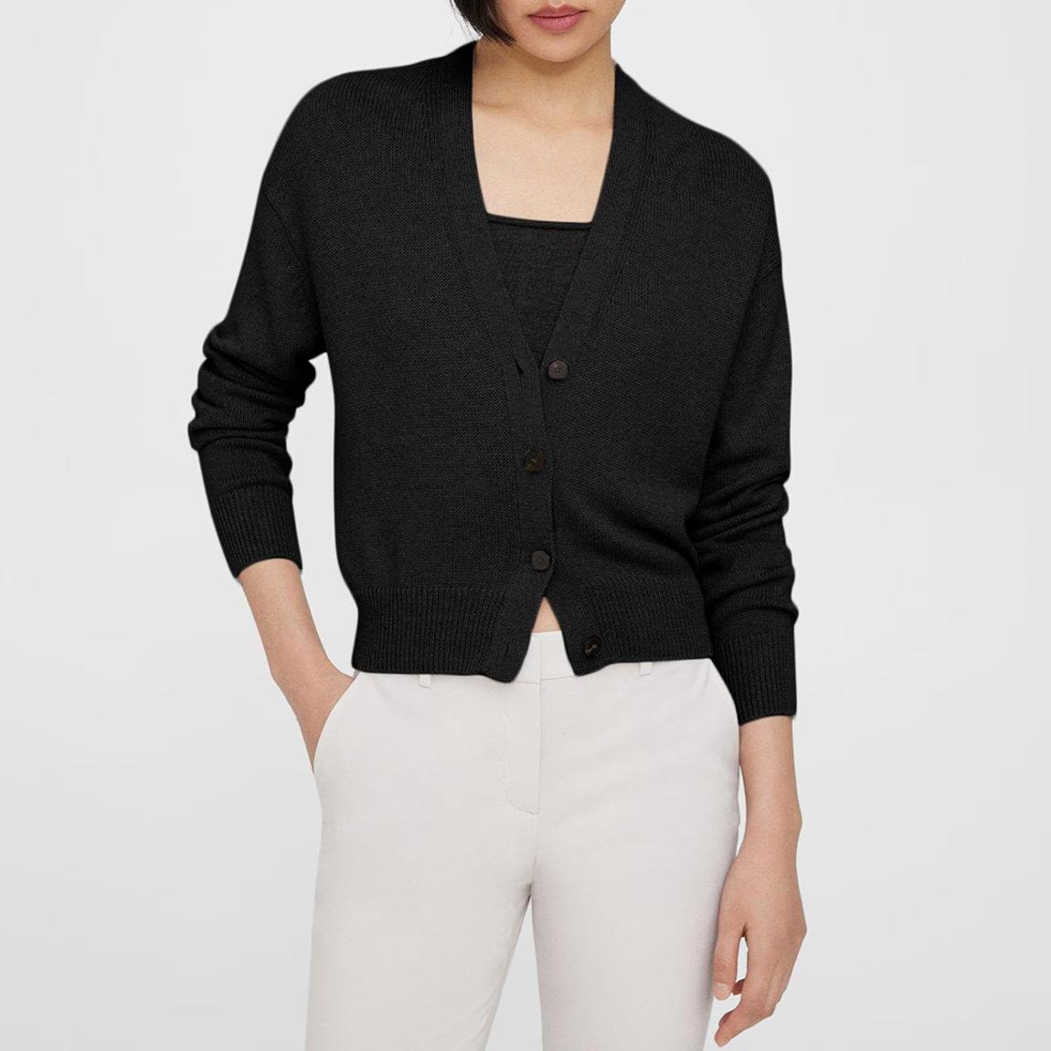 Black Cashmere Blend Cardigan main product photo