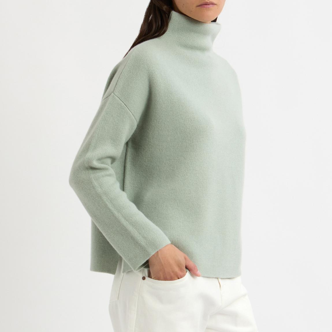 Sage Cashmere Blend Funnel Neck Jumper main product photo