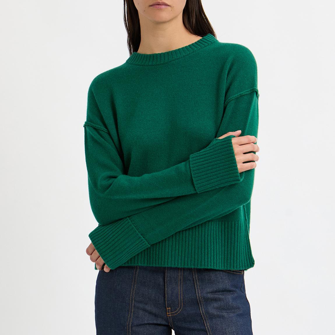 Green Cashmere Blend Round Neck Jumper main product photo