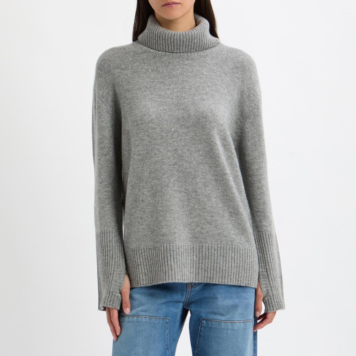 Grey Cashmere Blend Deep Cuff Jumper main product photo