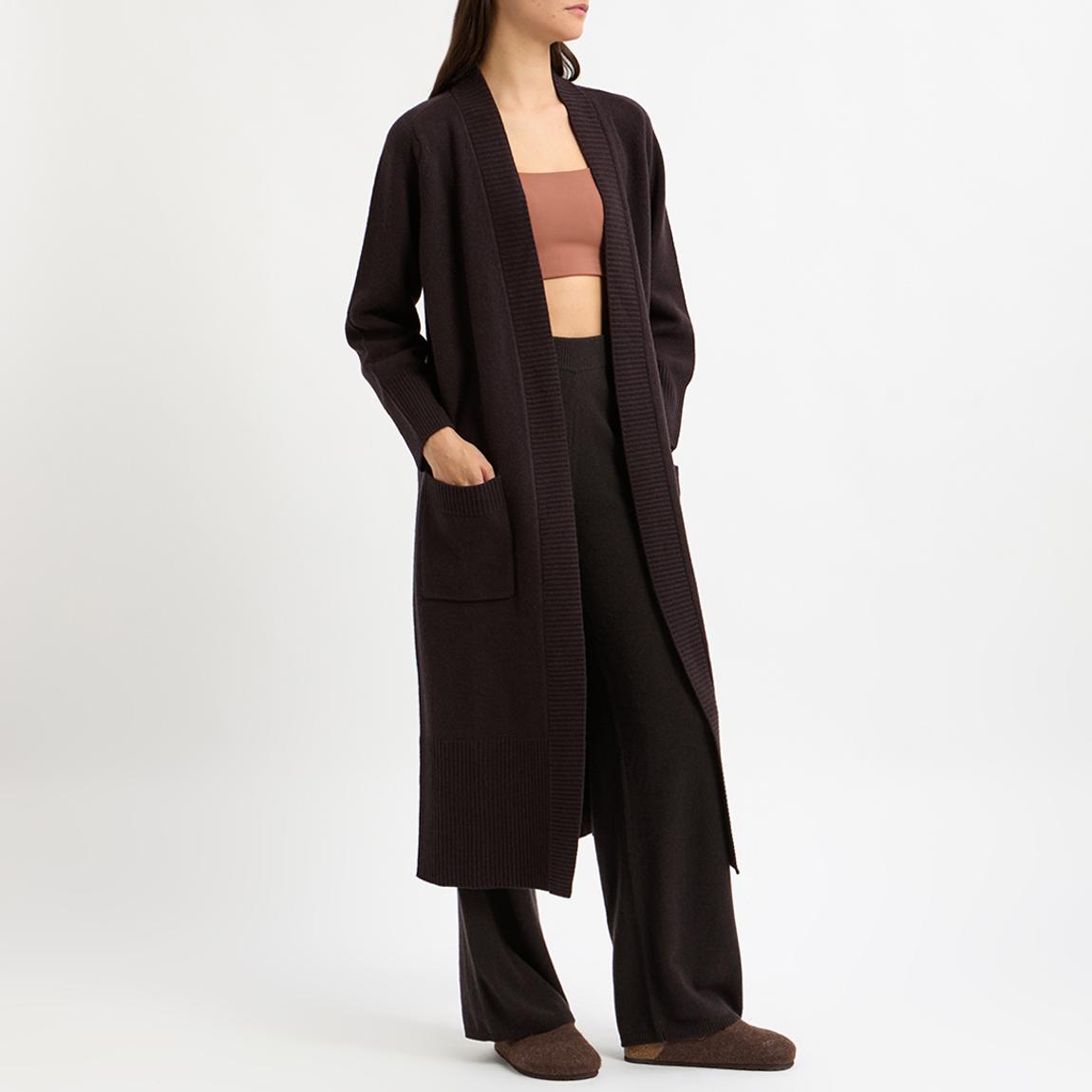Brown Wool Longline Cardigan main product photo