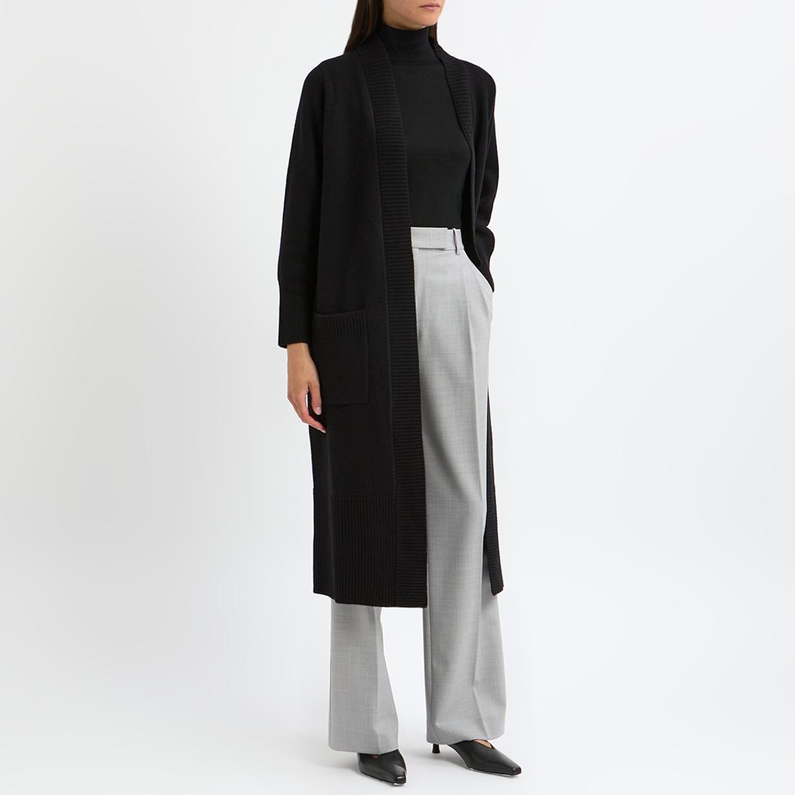 Black Wool Longline Cardigan main product photo