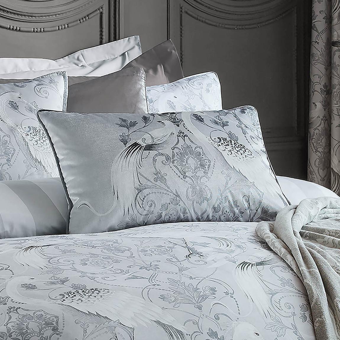 Tregaron Velvet Silver 40x60cm Feather Cushion main product photo