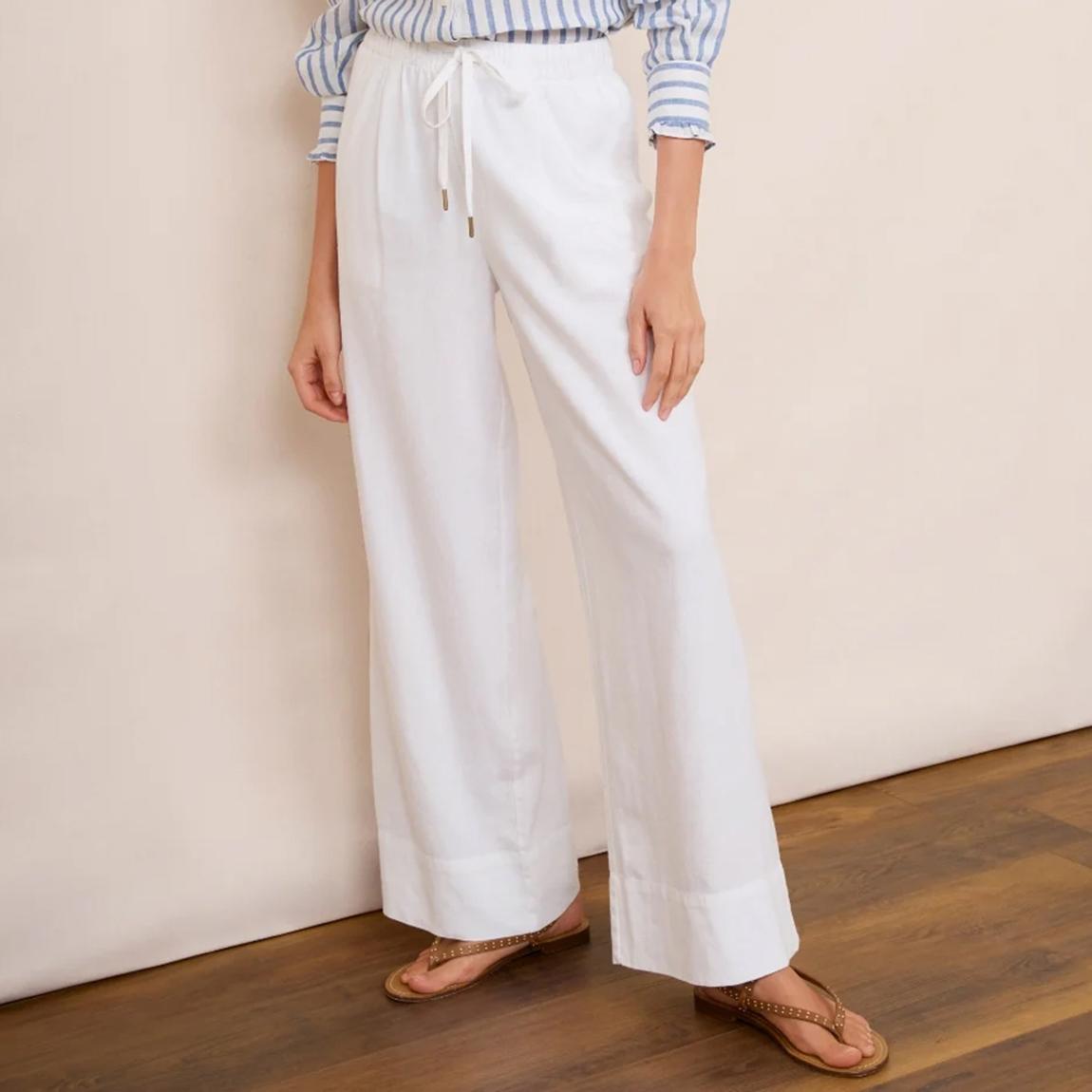 White Ottoline Linen Trouser main product photo