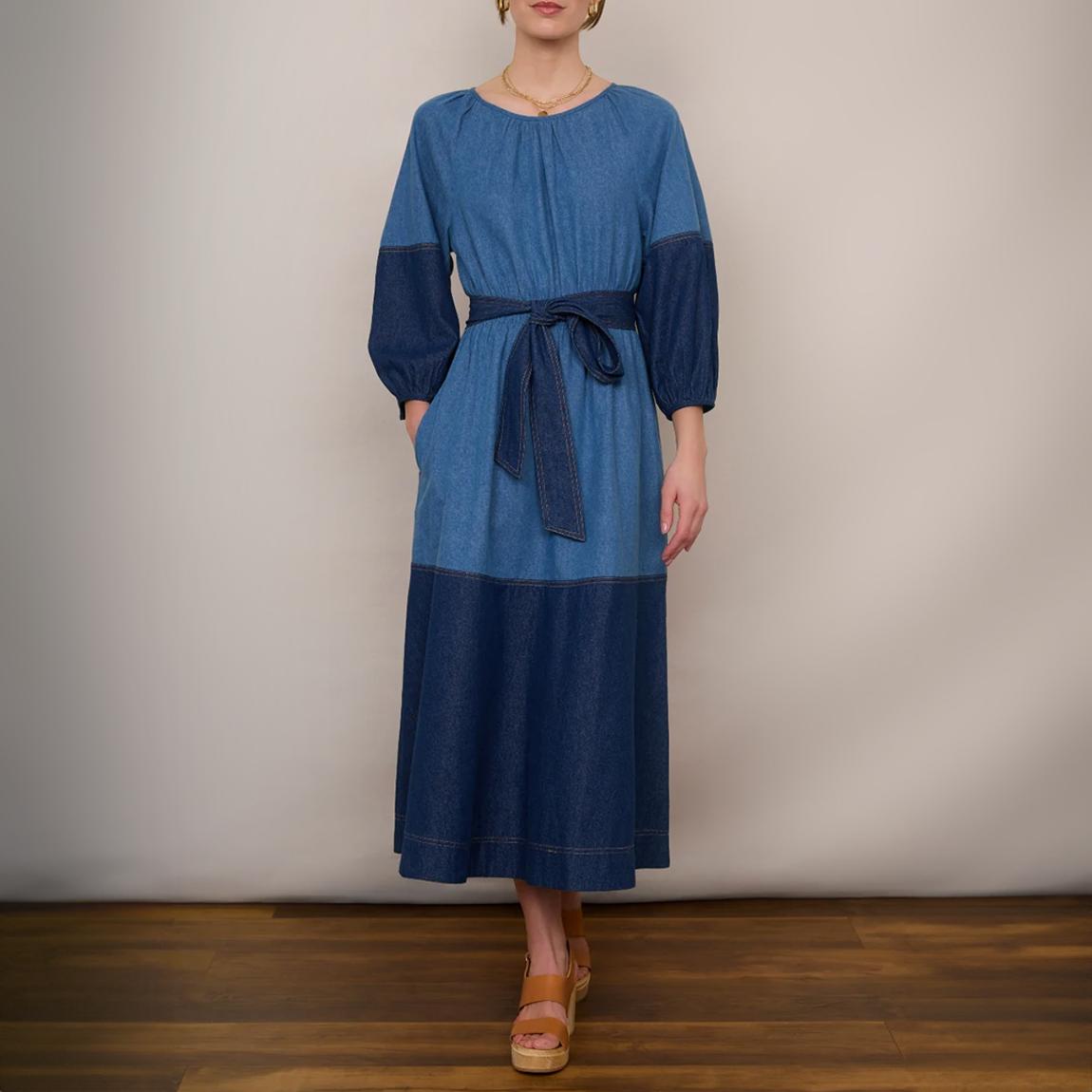 Denim Frannie Patchwork Dress main product photo