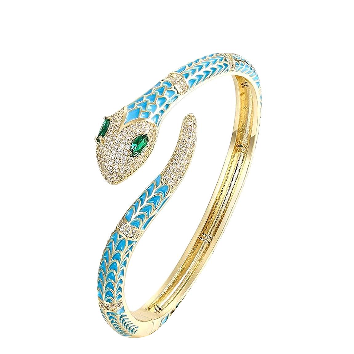 18K Gold Turquoise Motif Bangle main product photo