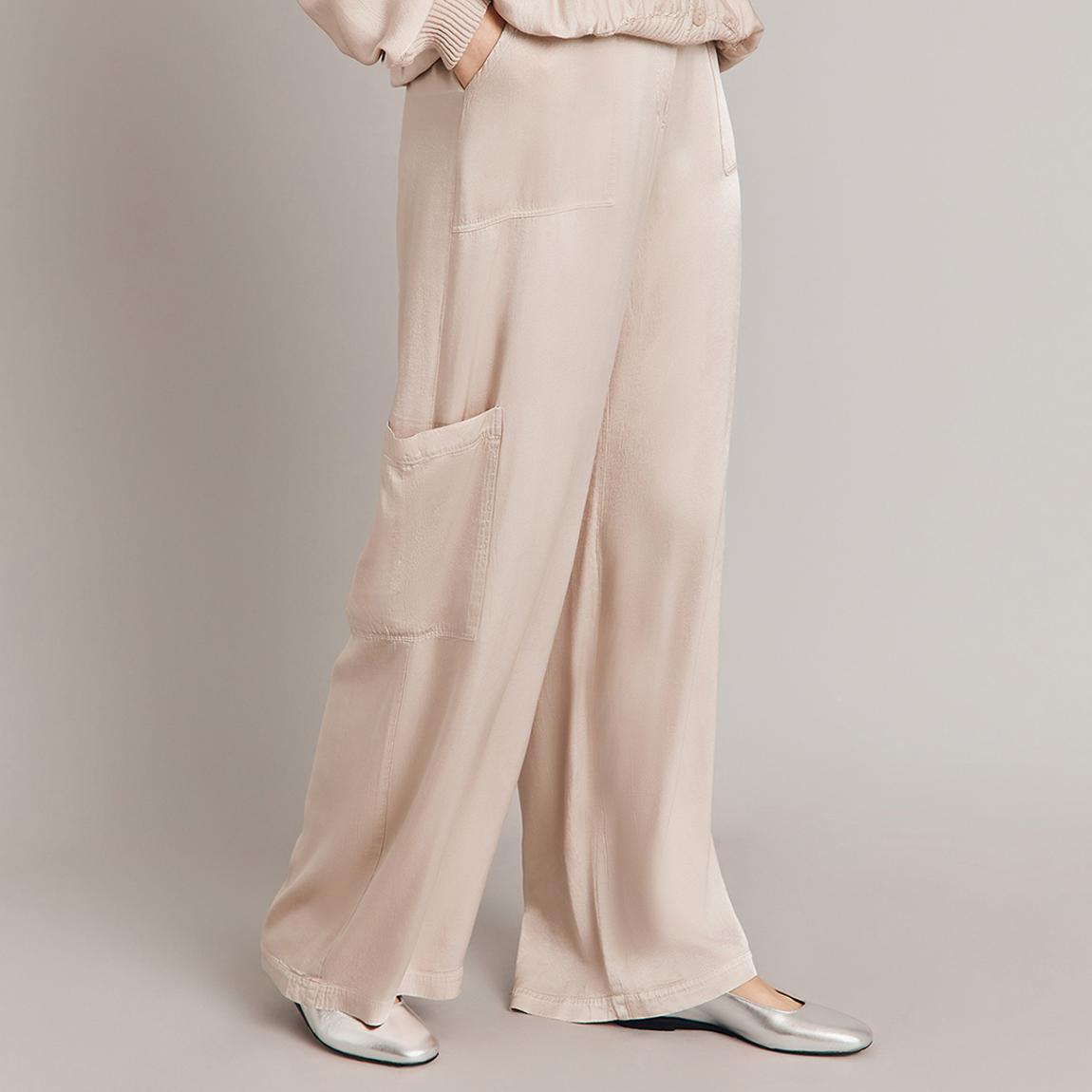 Beige Aurora Wide Leg Trousers main product photo