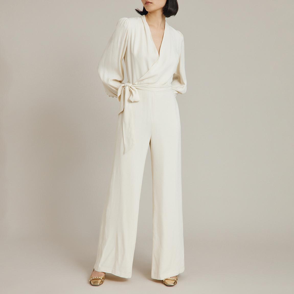 Ecru Olive Tie Waist Jumpsuit main product photo