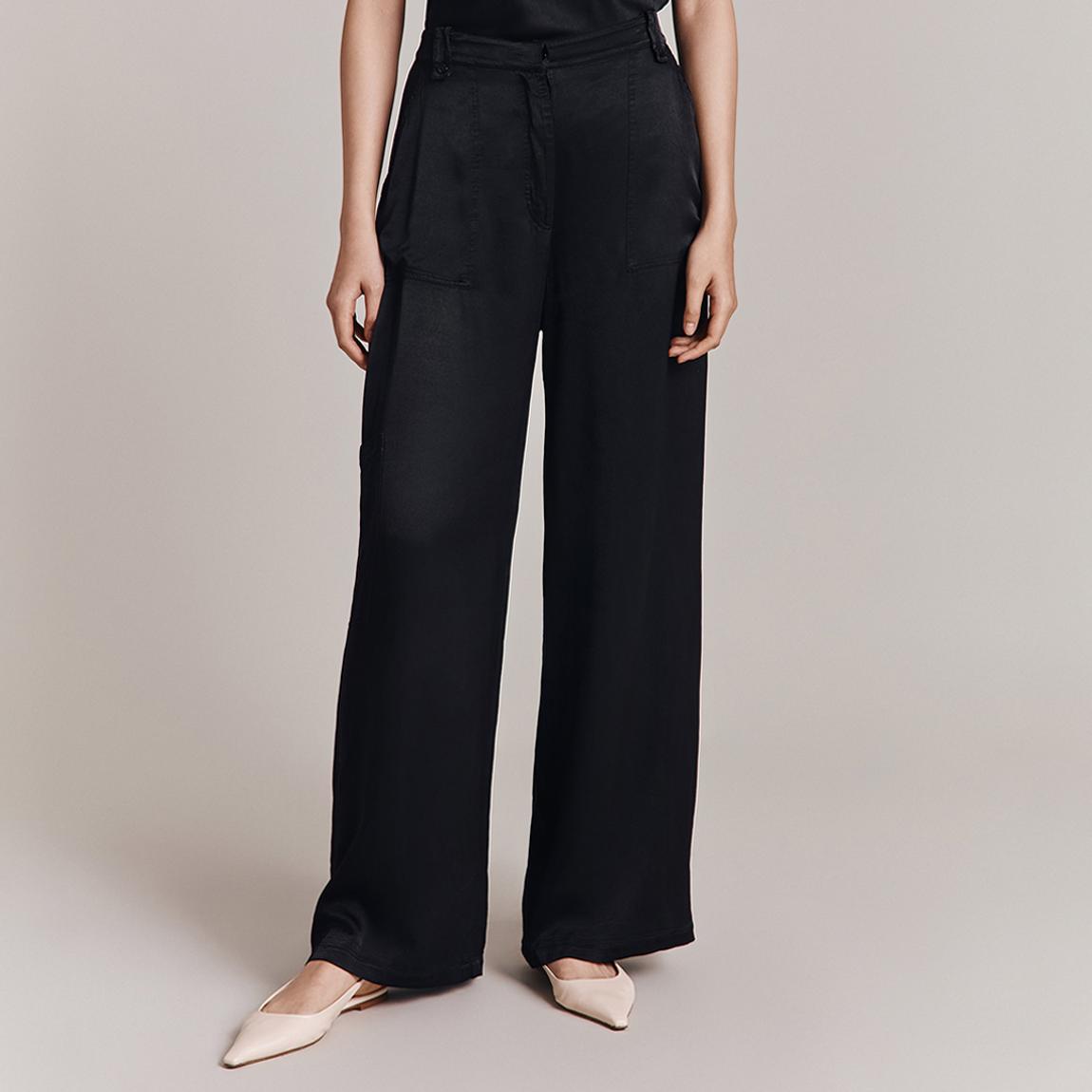 Black Aurora Wide Leg Trousers main product photo