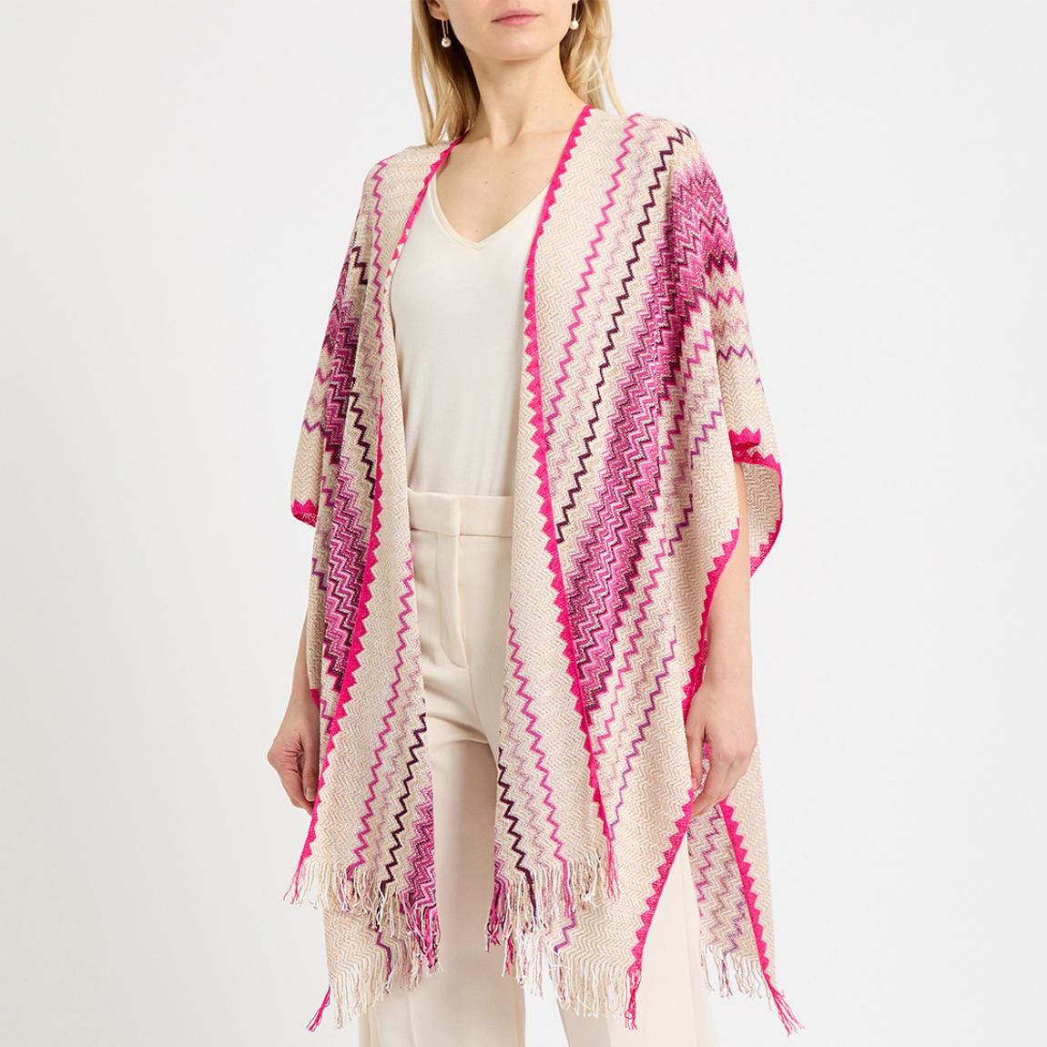 Pink Multi Knitted Poncho main product photo