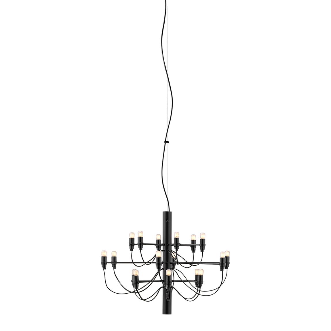 2097/18 Suspension Lamp, Clear Bulbs, Matt Black main product photo