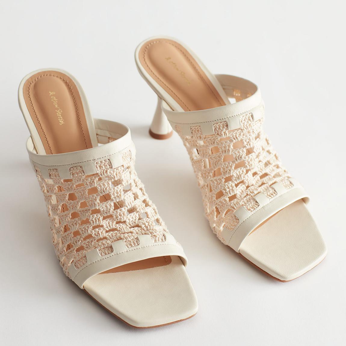 White Rakel Leather Mules main product photo