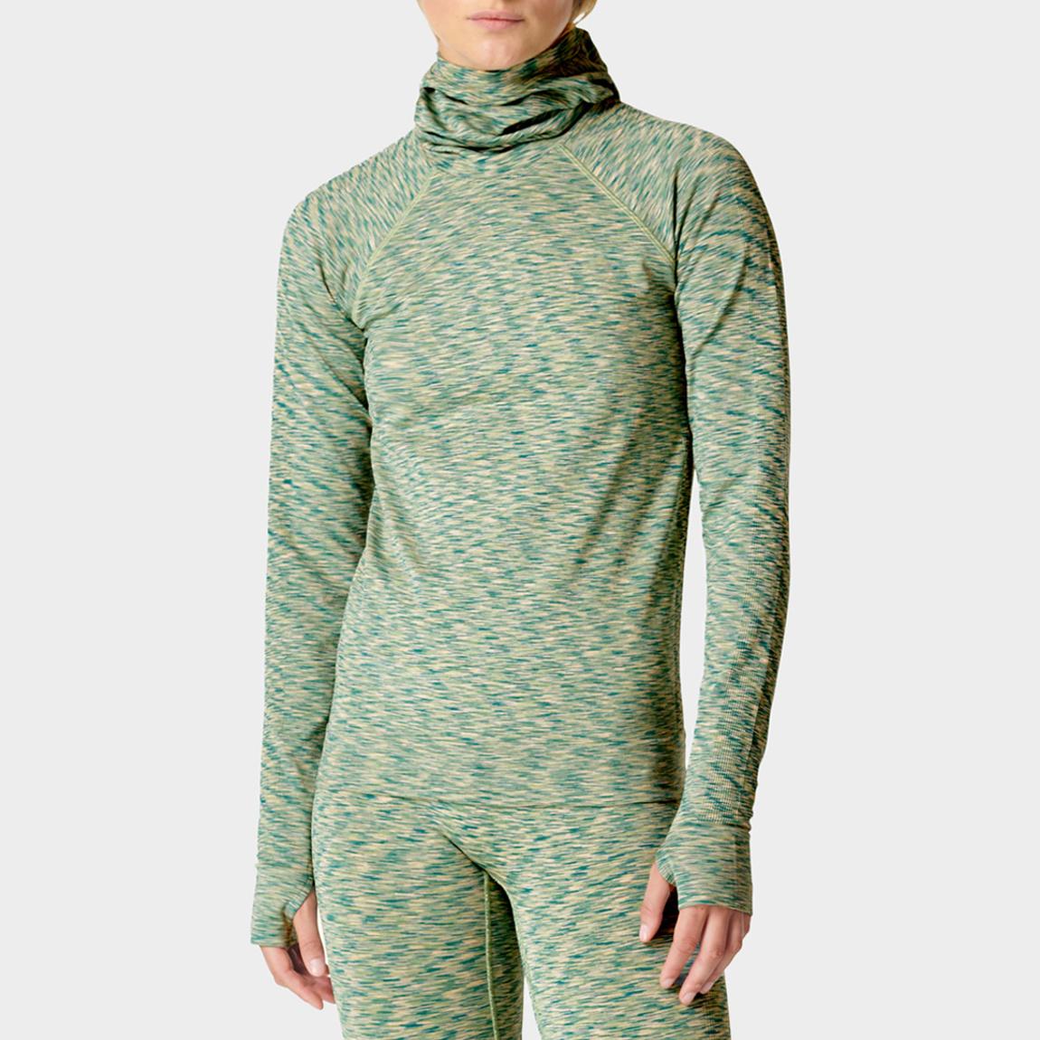 Green Spacedye Hooded Base Layer Top main product photo