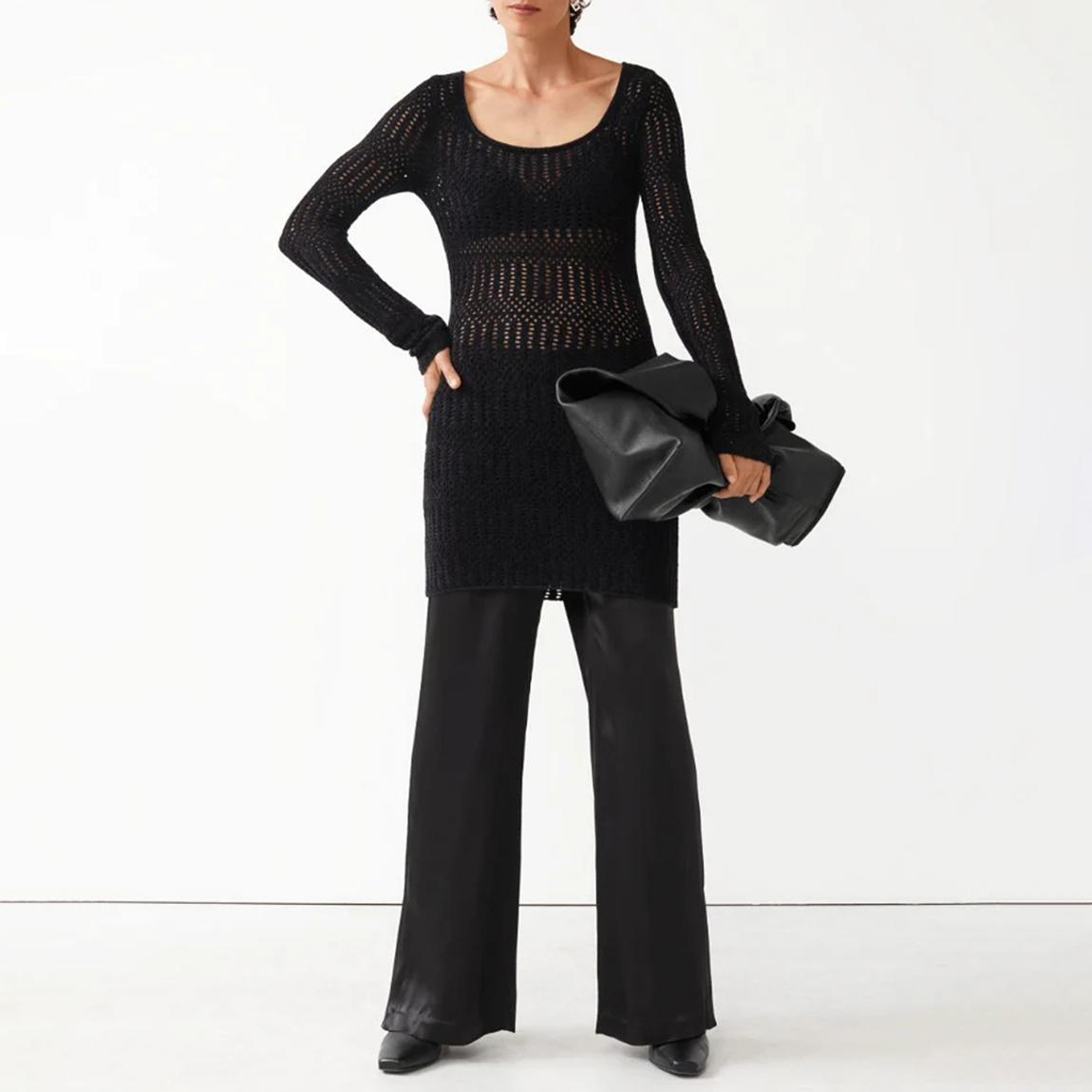 Black Una Crochet Dress main product photo
