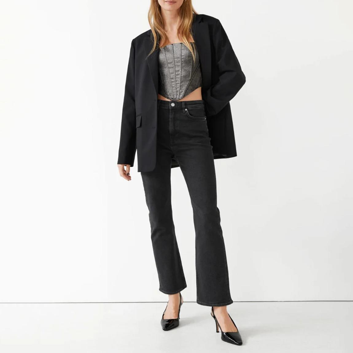Black Mood Cropped Flare Jeans main product photo