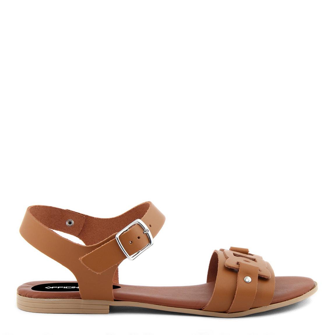 Brown Leather Flat Sandals main product photo