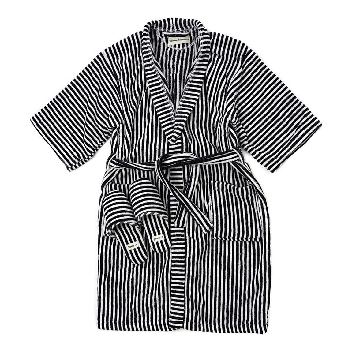 The Robe & Slipper Set, Laurens Navy Stripe main product photo